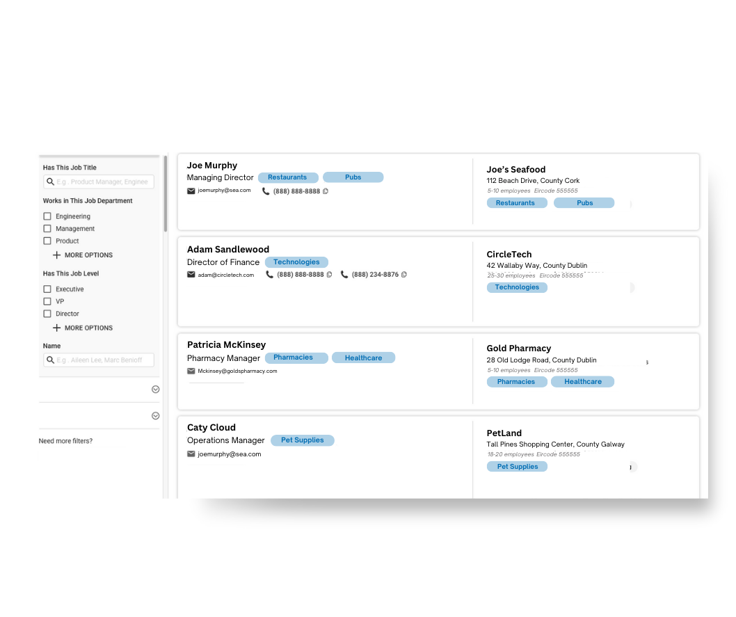 Bill Moss Business Data and Sales Contacts located in Dublin, Ringsend